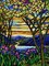 Needlepoint canvas for halfstitch without yarn after Louis C. Tiffany - Landscape with Iris and Flowering Magnolia 2099J